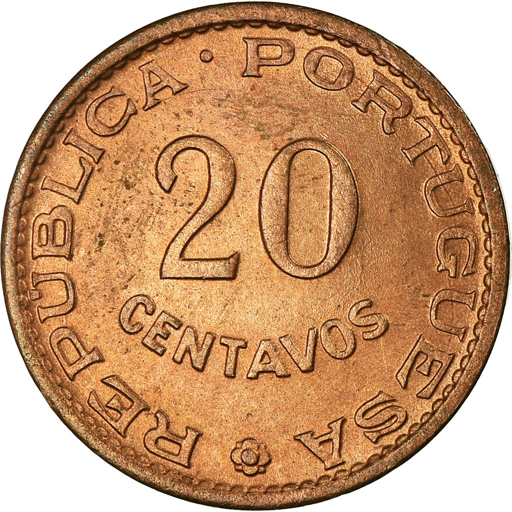 Coin, SAINT THOMAS & PRINCE ISLAND, 20 Centavos, 1962, AU(55-58), Bronze