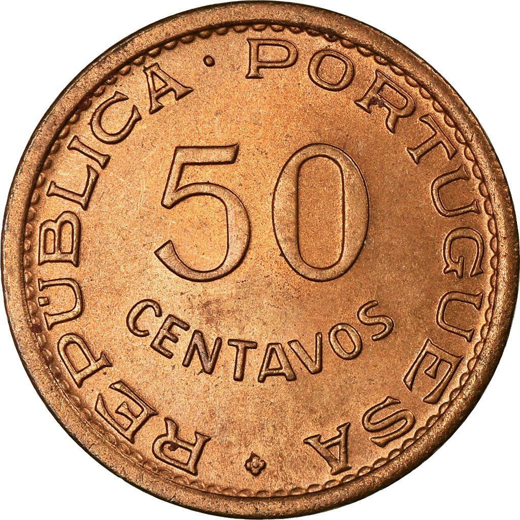 Coin, SAINT THOMAS & PRINCE ISLAND, 50 Centavos, 1962, EF(40-45), Bronze
