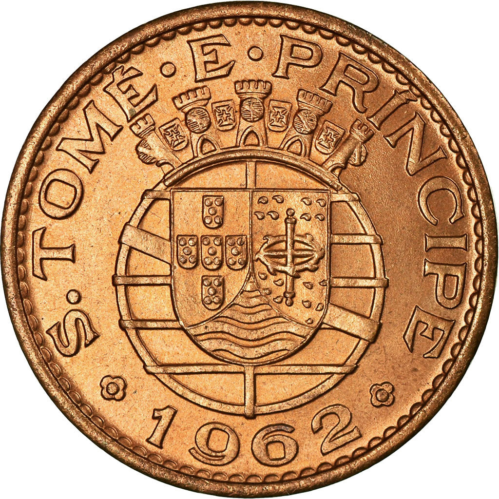 Coin, SAINT THOMAS & PRINCE ISLAND, Escudo, 1962, AU(55-58), Bronze, KM:18