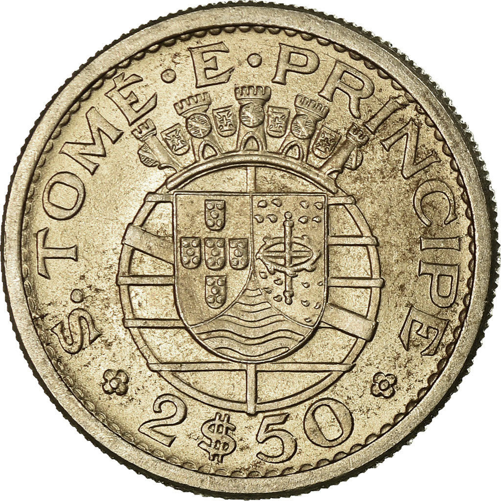 Coin, SAINT THOMAS & PRINCE ISLAND, 2-1/2 Escudos, 1962, AU(55-58)