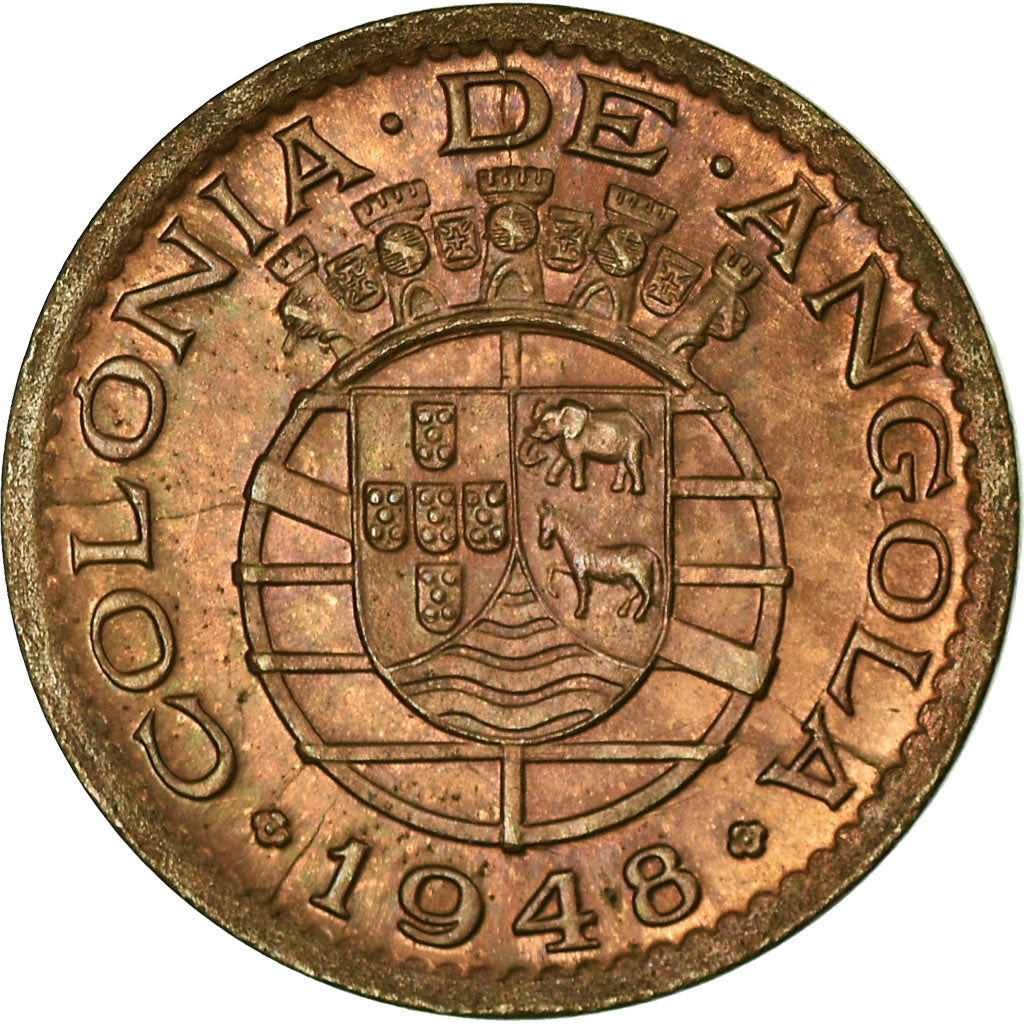 Coin, Angola, 20 Centavos, 1948, EF(40-45), Bronze, KM:71
