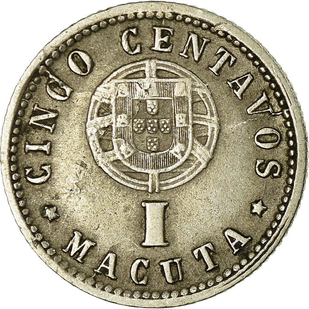 Coin, Angola, 5 Centavos, 1 Macuta, 1927, VF(30-35), Nickel-Bronze, KM:66