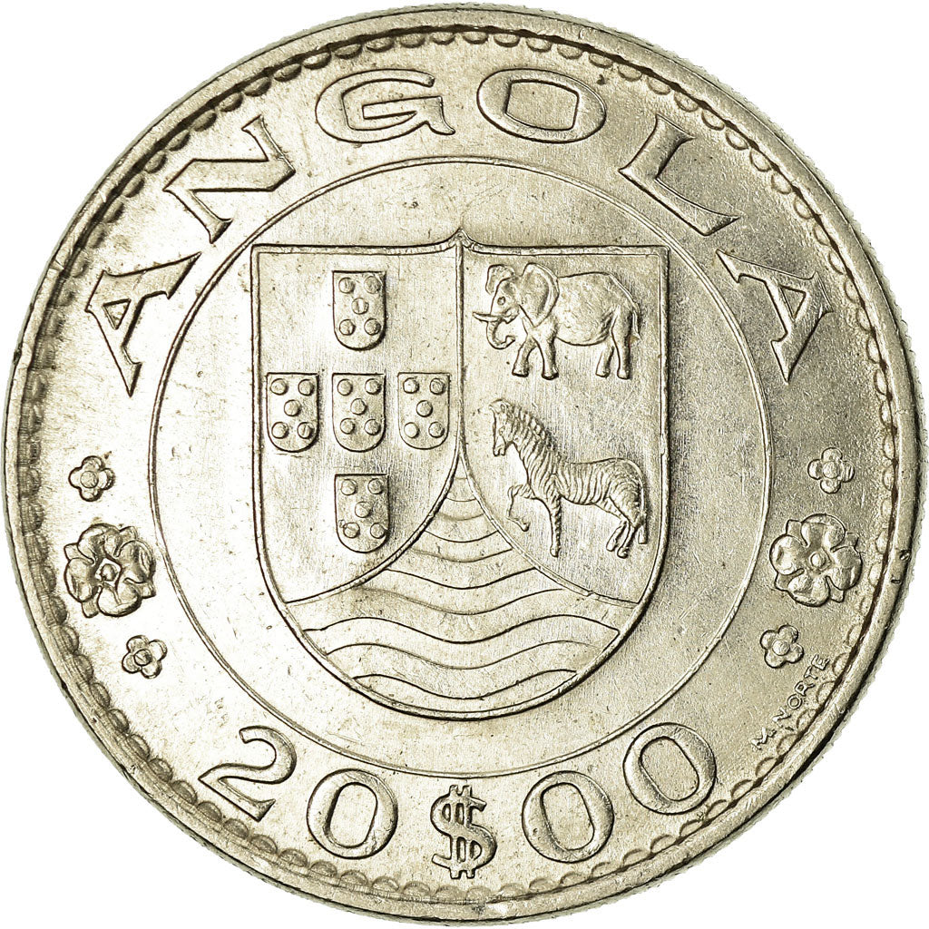 Coin, Angola, 20 Escudos, 1971, AU(55-58), Nickel, KM:80