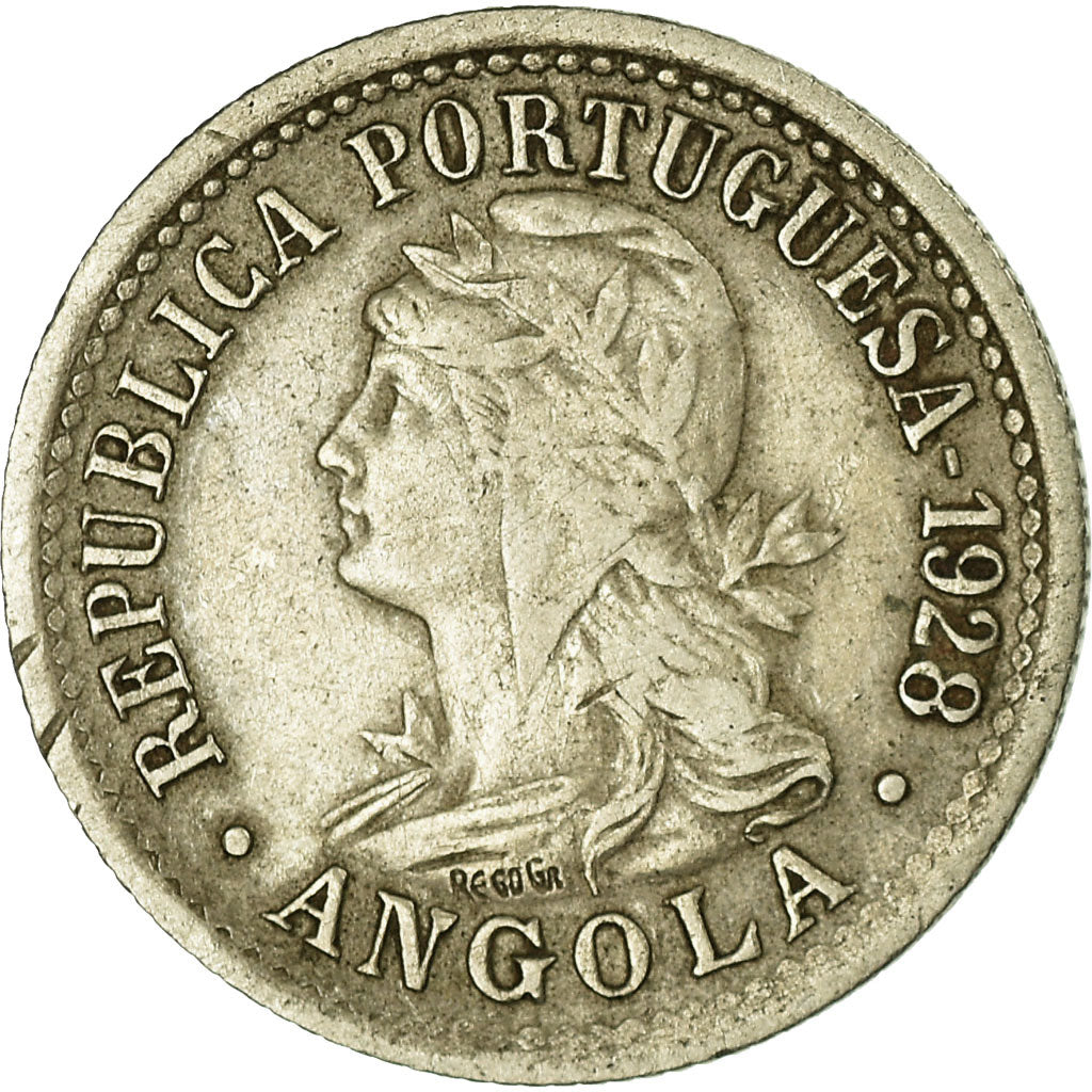 Coin, Angola, 10 Centavos, 2 Macutas, 1928, VF(30-35), Copper-nickel, KM:67