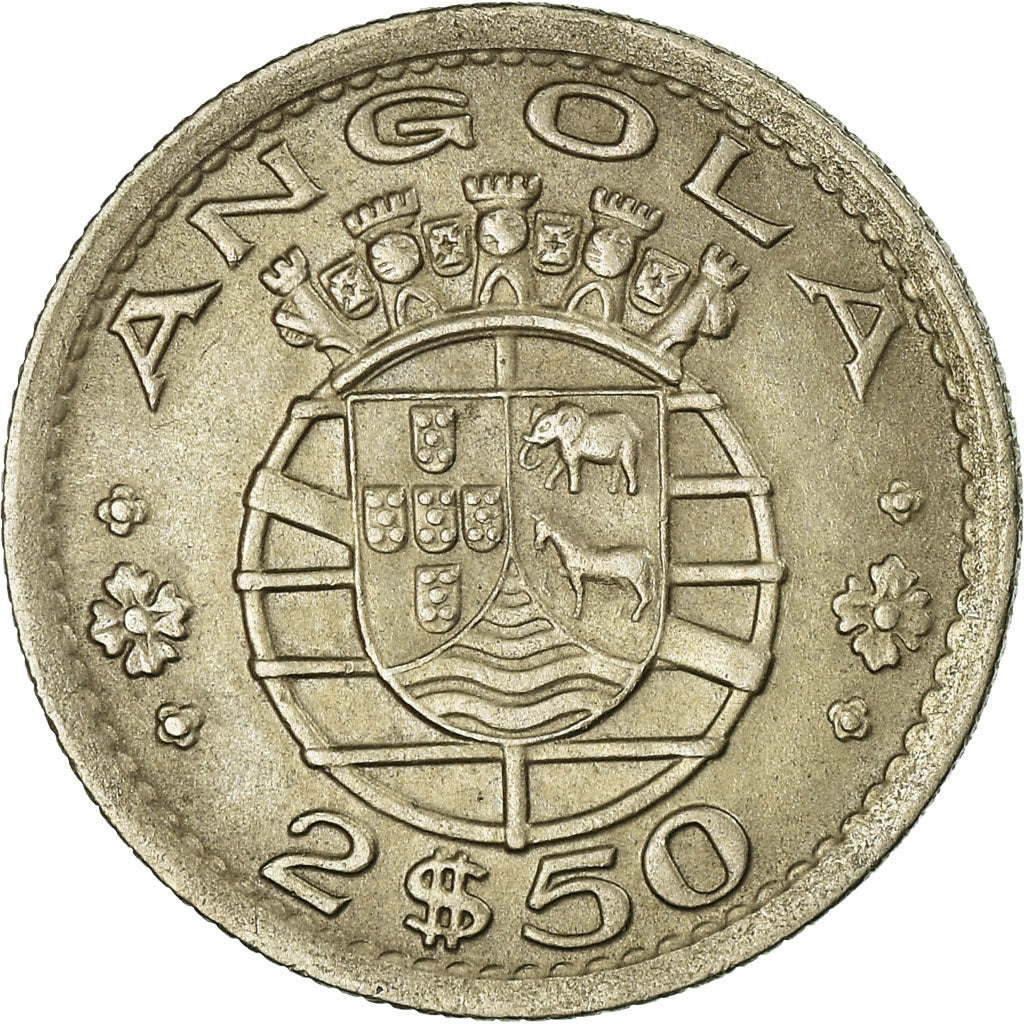 Moneta, Angola, 2-1/2 Escudos, 1953, BB, Rame-nichel, KM:77