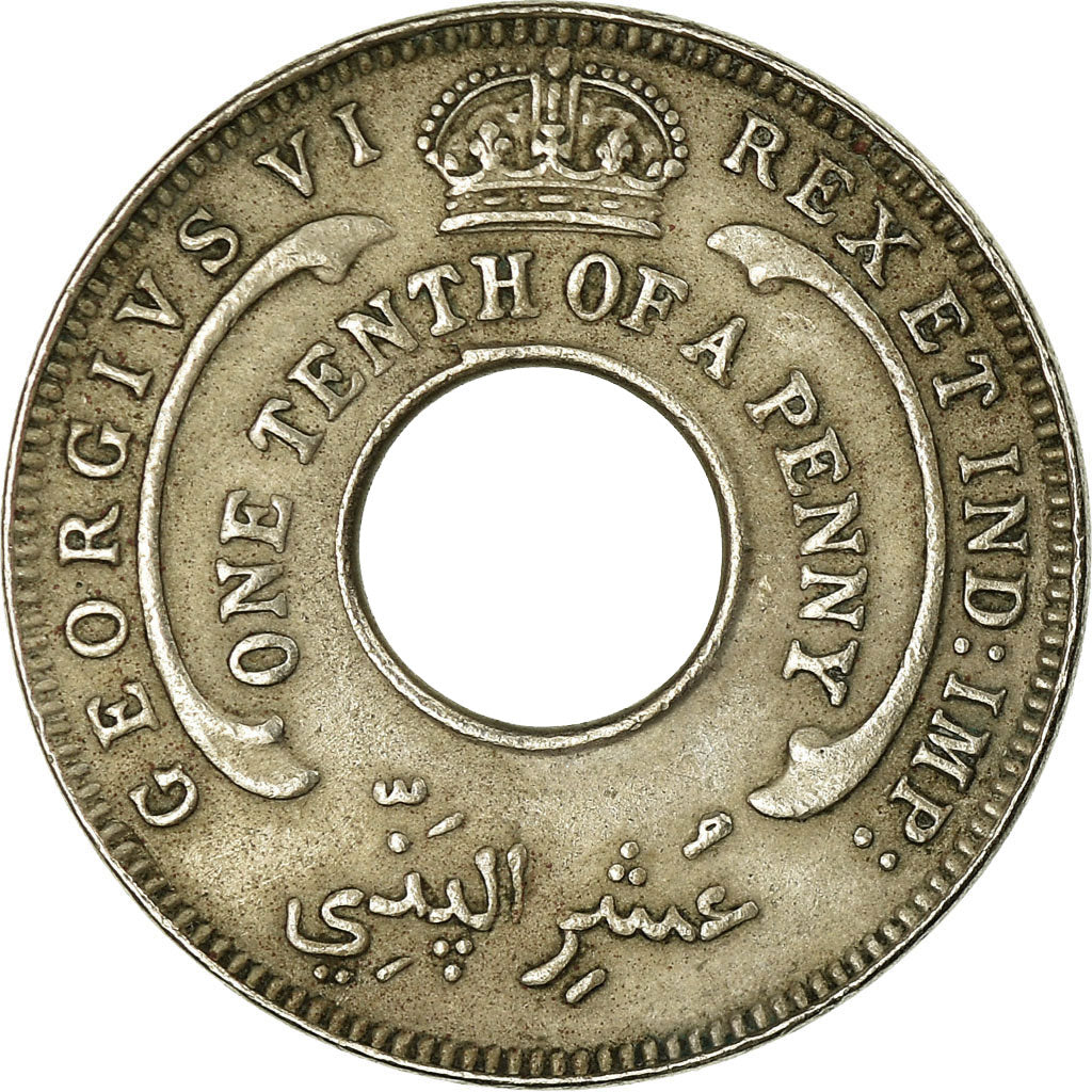 Coin, BRITISH WEST AFRICA, George VI, 1/10 Penny, 1946, EF(40-45)
