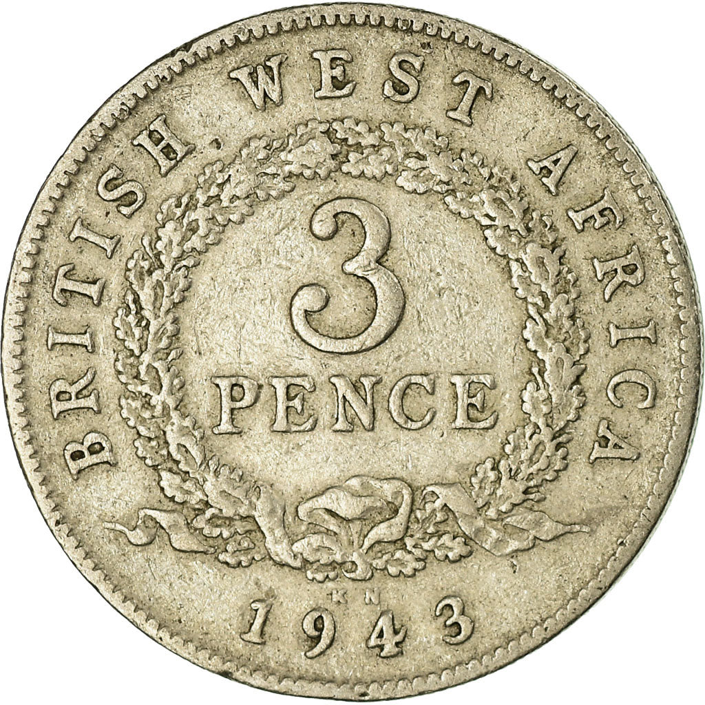 Münze, BRITISH WEST AFRICA, George VI, 3 Pence, 1943, SS, Copper-nickel, KM:21