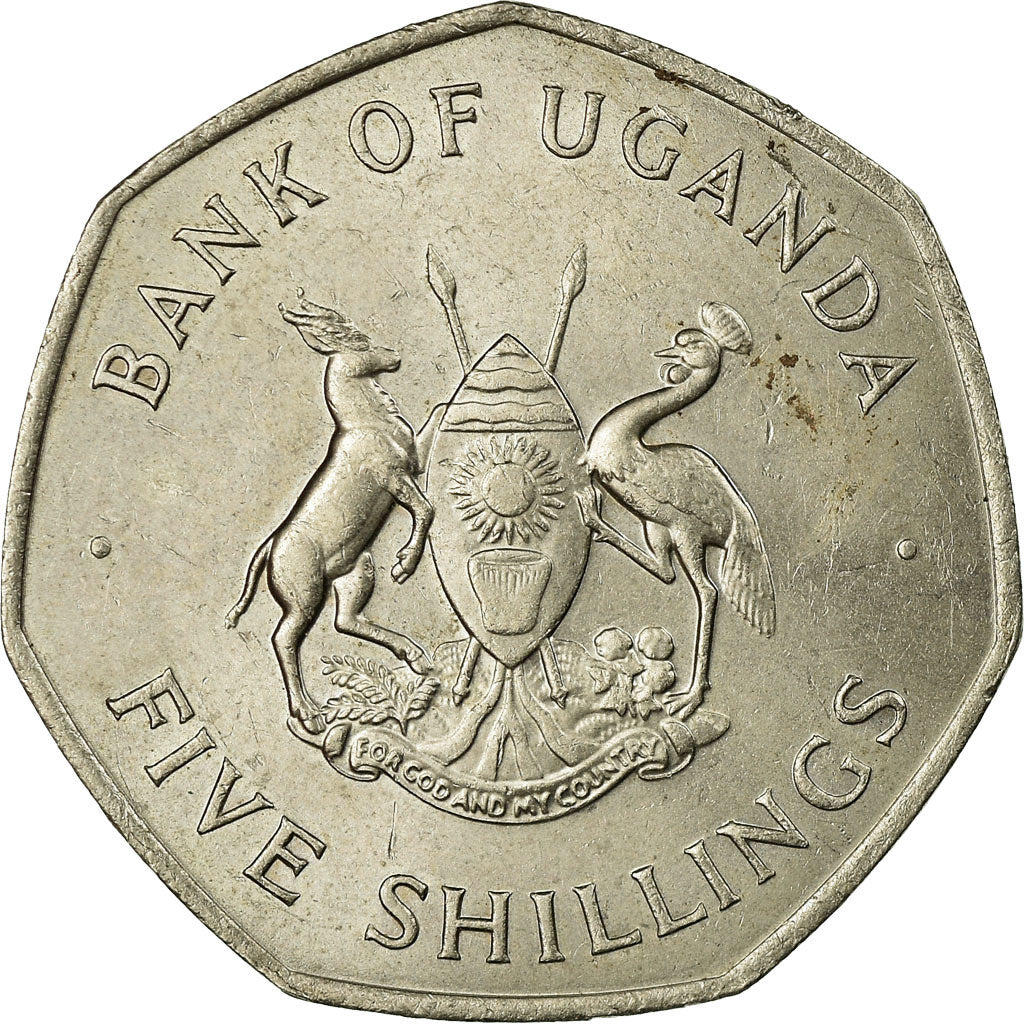 Coin, Uganda, 5 Shillings, 1972, AU(55-58), Copper-nickel, KM:18