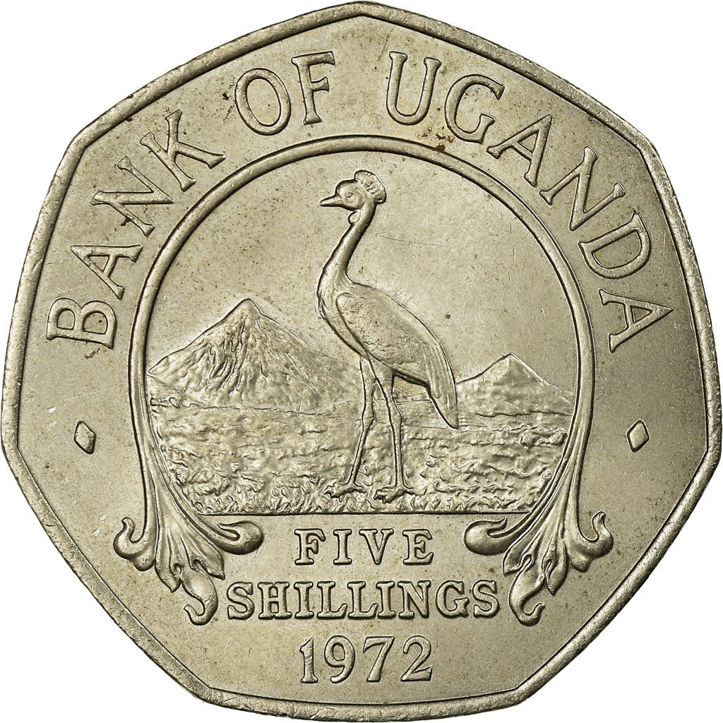 Coin, Uganda, 5 Shillings, 1972, AU(55-58), Copper-nickel, KM:18
