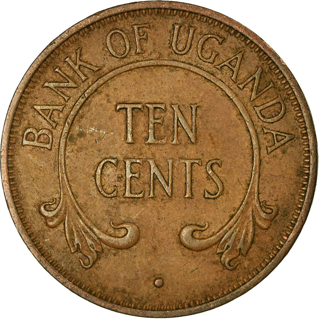 Moneta, Uganda, 10 Cents, 1966, EF(40-45), Bronze, KM:2