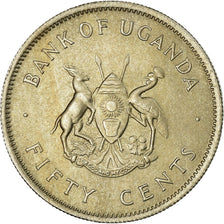 Coin, Uganda, 50 Cents, 1966, AU(55-58), Copper-nickel, KM:4