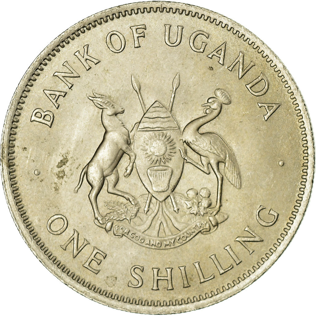 Coin, Uganda, Shilling, 1966, AU(55-58), Copper-nickel, KM:5