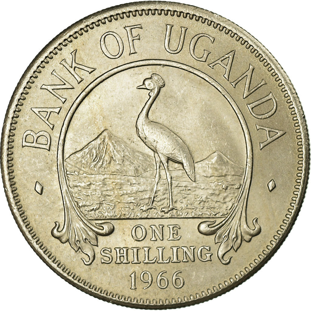 Coin, Uganda, Shilling, 1966, AU(55-58), Copper-nickel, KM:5