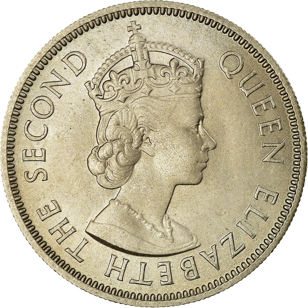 Coin, Seychelles, 1/2 Rupee, 1960, AU(55-58), Copper-nickel, KM:12