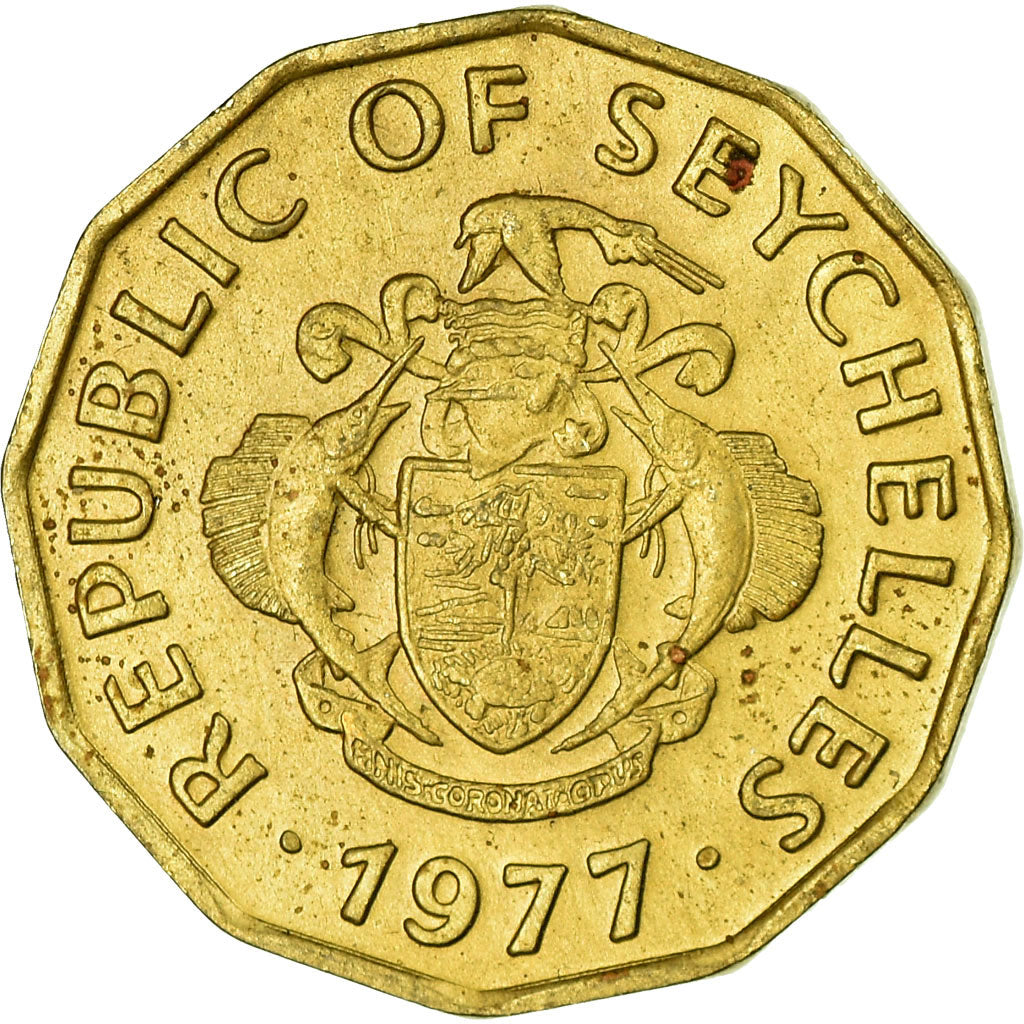 Coin, Seychelles, 10 Cents, 1977, British Royal Mint, EF(40-45), Nickel-brass