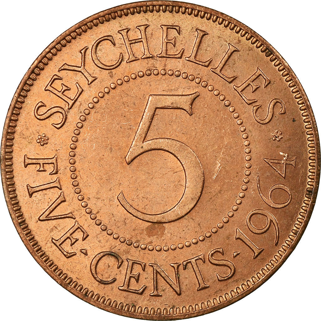 Coin, Seychelles, 5 Cents, 1964, EF(40-45), Bronze, KM:16