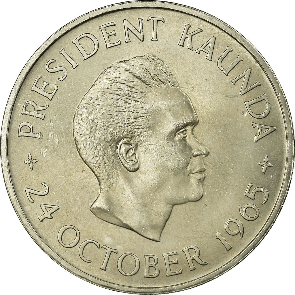 Coin, Zambia, 5 Shillings, 1965, British Royal Mint, EF(40-45), Copper-nickel