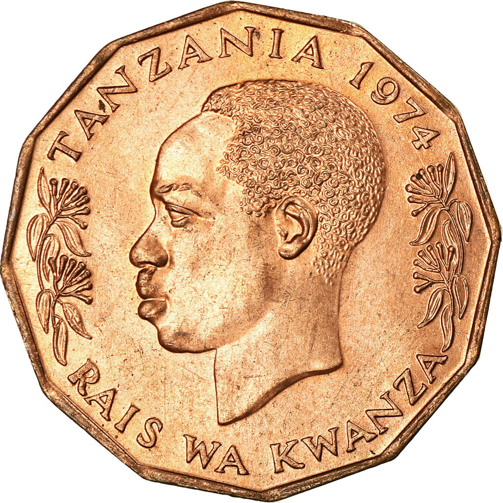 Coin, Tanzania, 5 Senti, 1974, AU(55-58), Bronze, KM:1