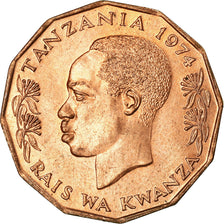 Coin, Tanzania, 5 Senti, 1974, AU(55-58), Bronze, KM:1