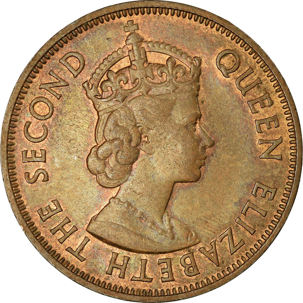 Coin, Mauritius, Elizabeth II, 5 Cents, 1956, EF(40-45), Bronze, KM:34