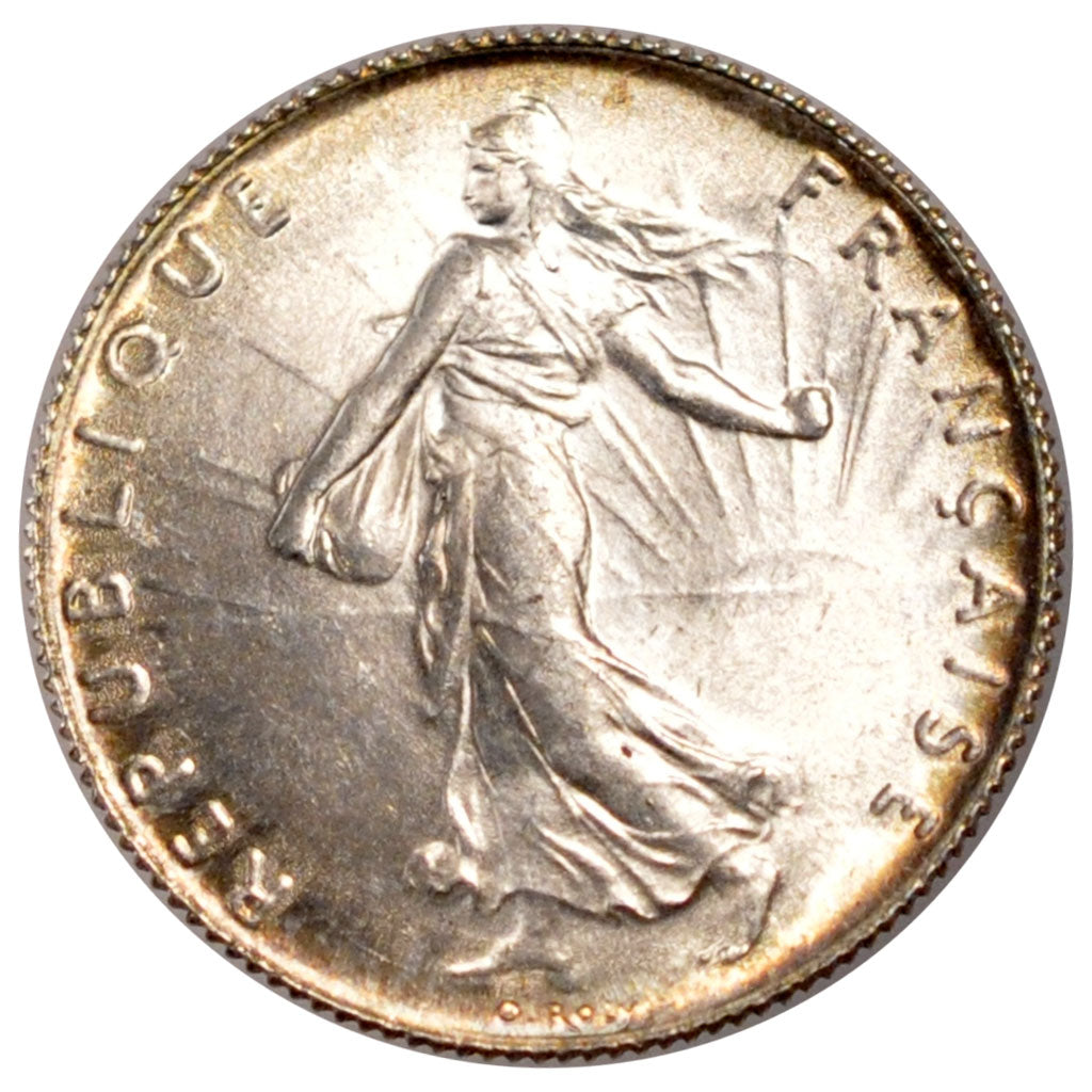 FRANCE, Semeuse, 50 Centimes, 1916, Paris, KM #854, MS(60-62), Silver, 18.1,...