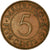 Coin, Mauritius, Elizabeth II, 5 Cents, 1975, EF(40-45), Bronze, KM:34