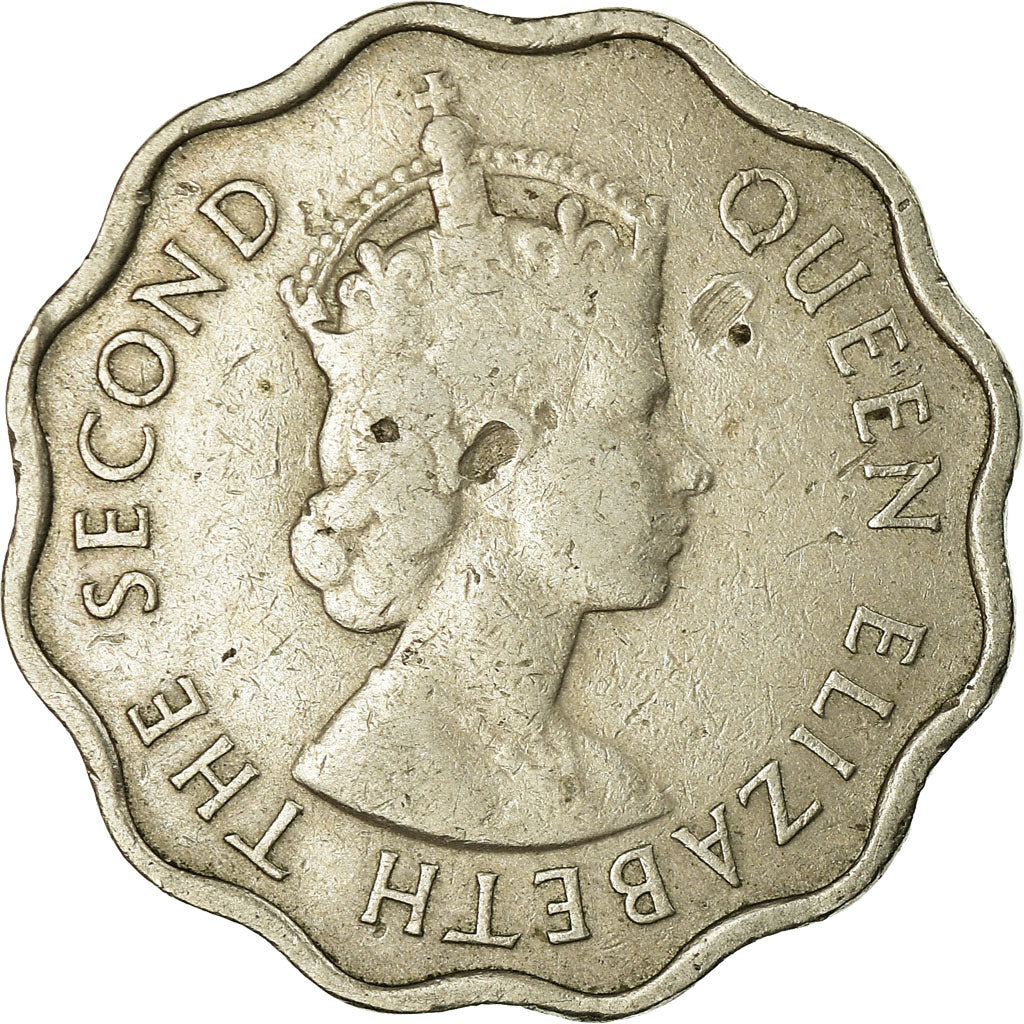 Monnaie, Mauritius, Elizabeth II, 10 Cents, 1954, TTB, Copper-nickel, KM:33