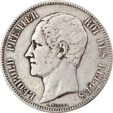 Moneta, Belgio, Leopold I, 5 Francs, 5 Frank, 1851, BB, Argento, KM:17