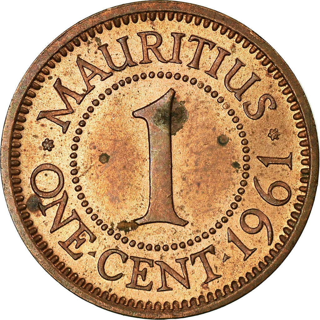 Coin, Mauritius, Elizabeth II, Cent, 1961, EF(40-45), Bronze, KM:31