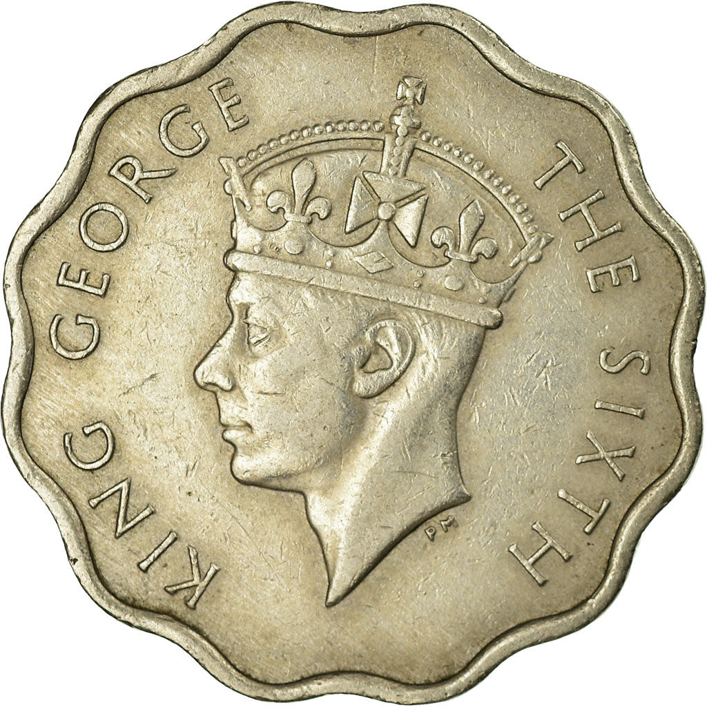 Coin, Mauritius, George VI, 10 Cents, 1952, EF(40-45), Copper-nickel, KM:30
