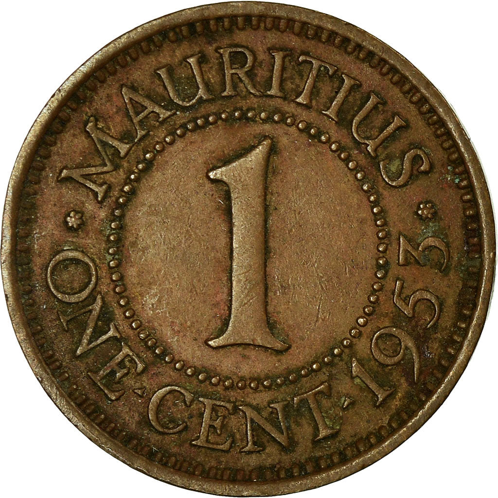 Coin, Mauritius, Elizabeth II, Cent, 1953, VF(30-35), Bronze, KM:31