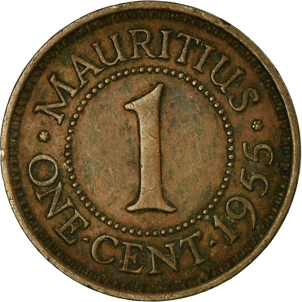 Coin, Mauritius, Elizabeth II, Cent, 1955, VF(30-35), Bronze, KM:31