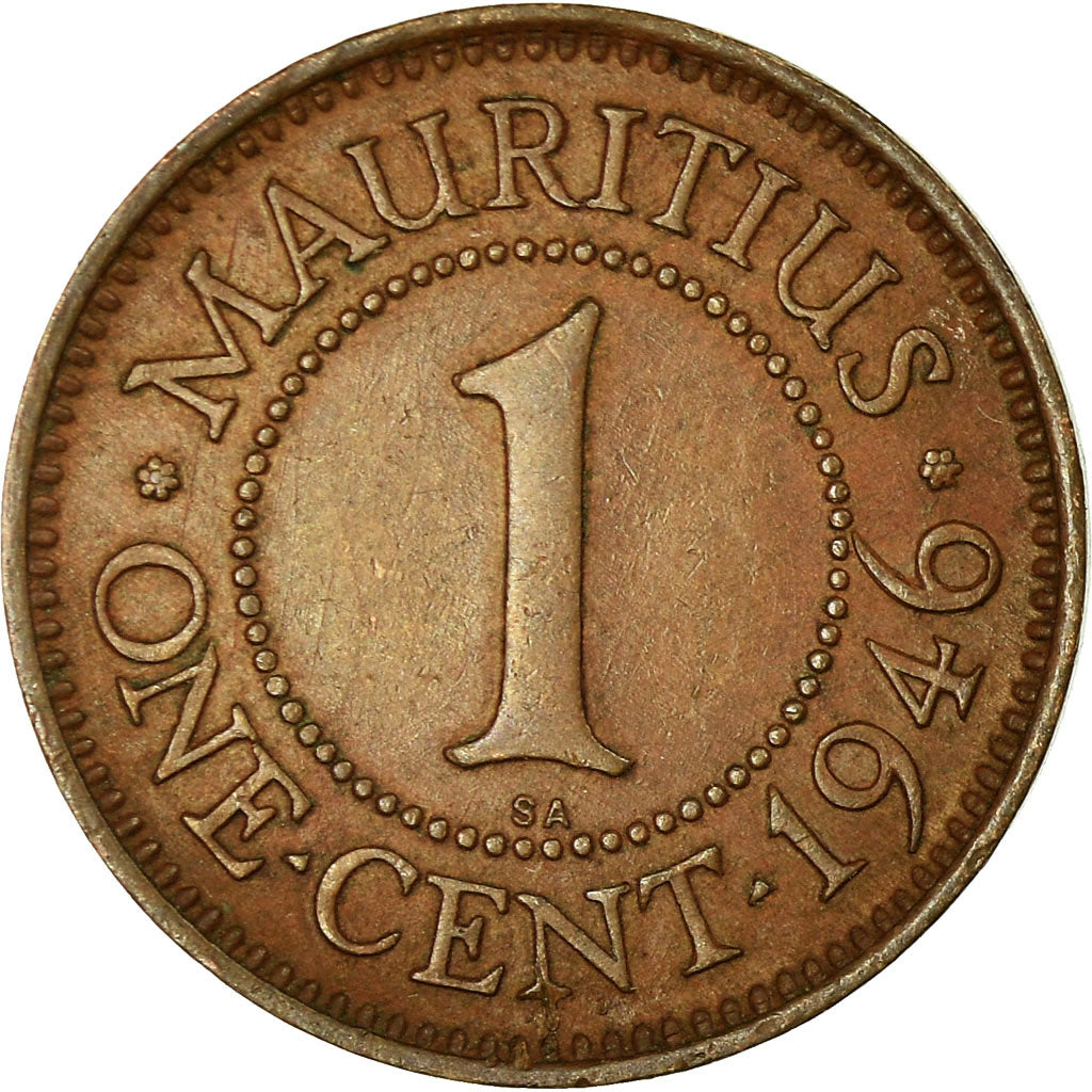 Moneta, Mauritius, George VI, Cent, 1946, Pretoria, BB, Bronzo, KM:21