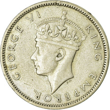 Coin, Mauritius, George VI, 1/2 Rupee, 1946, EF(40-45), Silver, KM:23