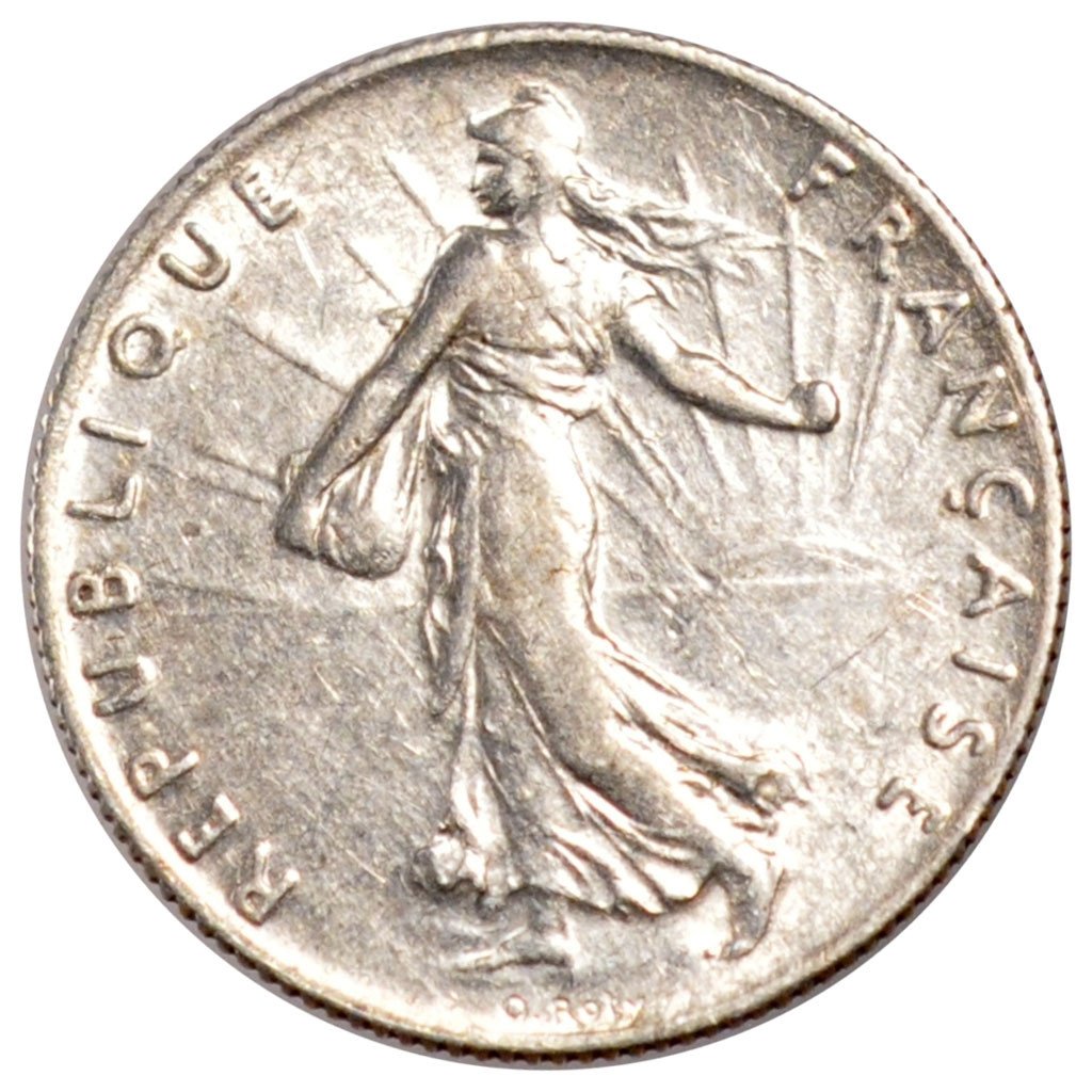FRANCE, Semeuse, 50 Centimes, 1908, Paris, KM #854, AU(50-53), Silver, 18.1,...