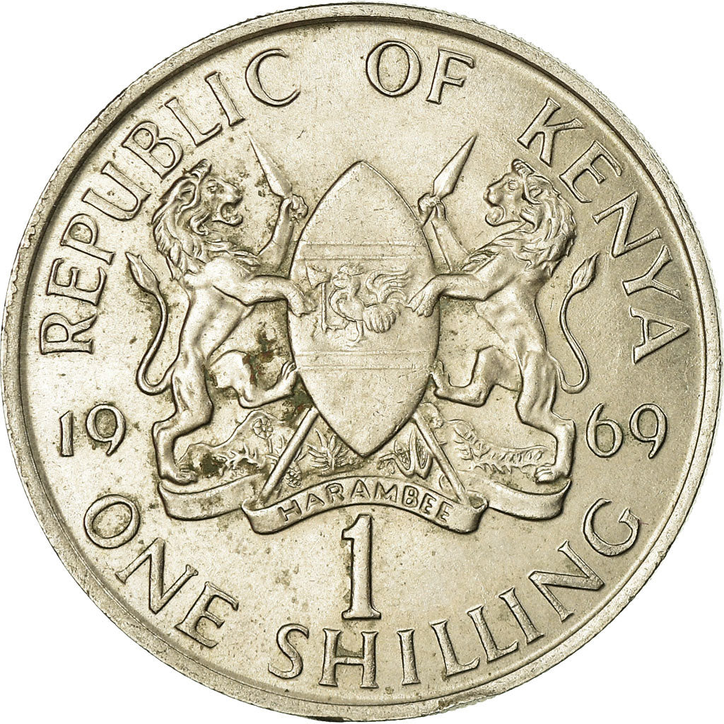Coin, Kenya, Shilling, 1969, AU(55-58), Copper-nickel, KM:14