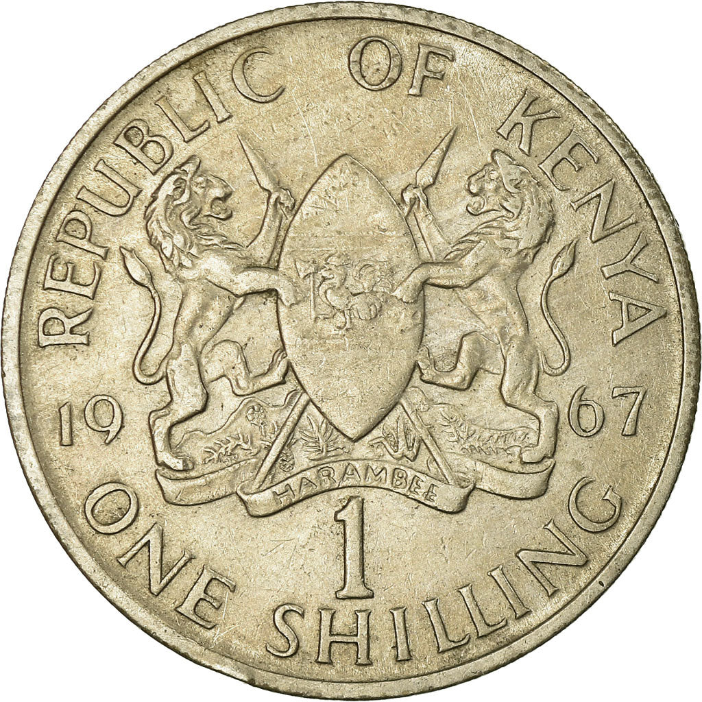 Münze, Kenya, Shilling, 1967, SS, Copper-nickel, KM:5
