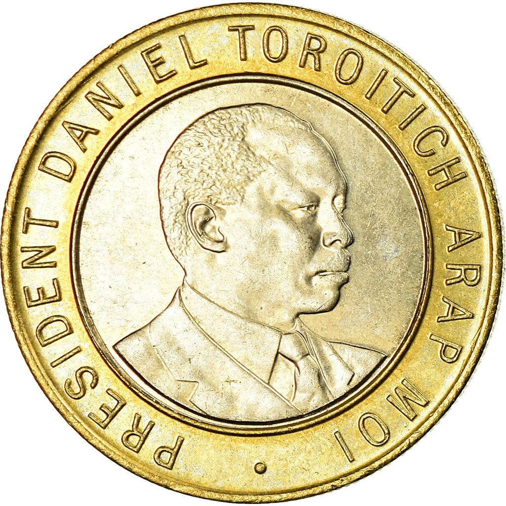 Monnaie, Kenya, 10 Shillings, 1994, British Royal Mint, SUP, Bi-Metallic, KM:27
