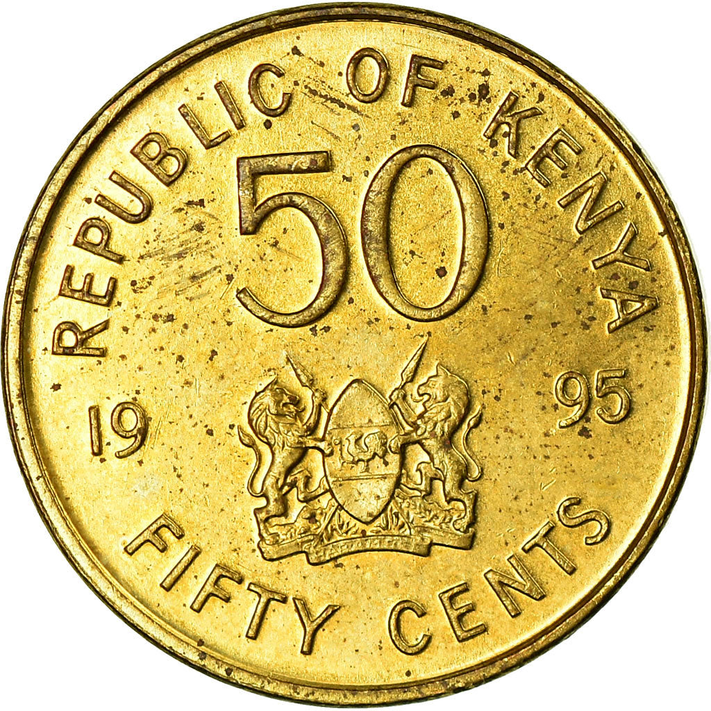 Münze, Kenya, 50 Cents, 1995, SS, Brass plated steel, KM:28