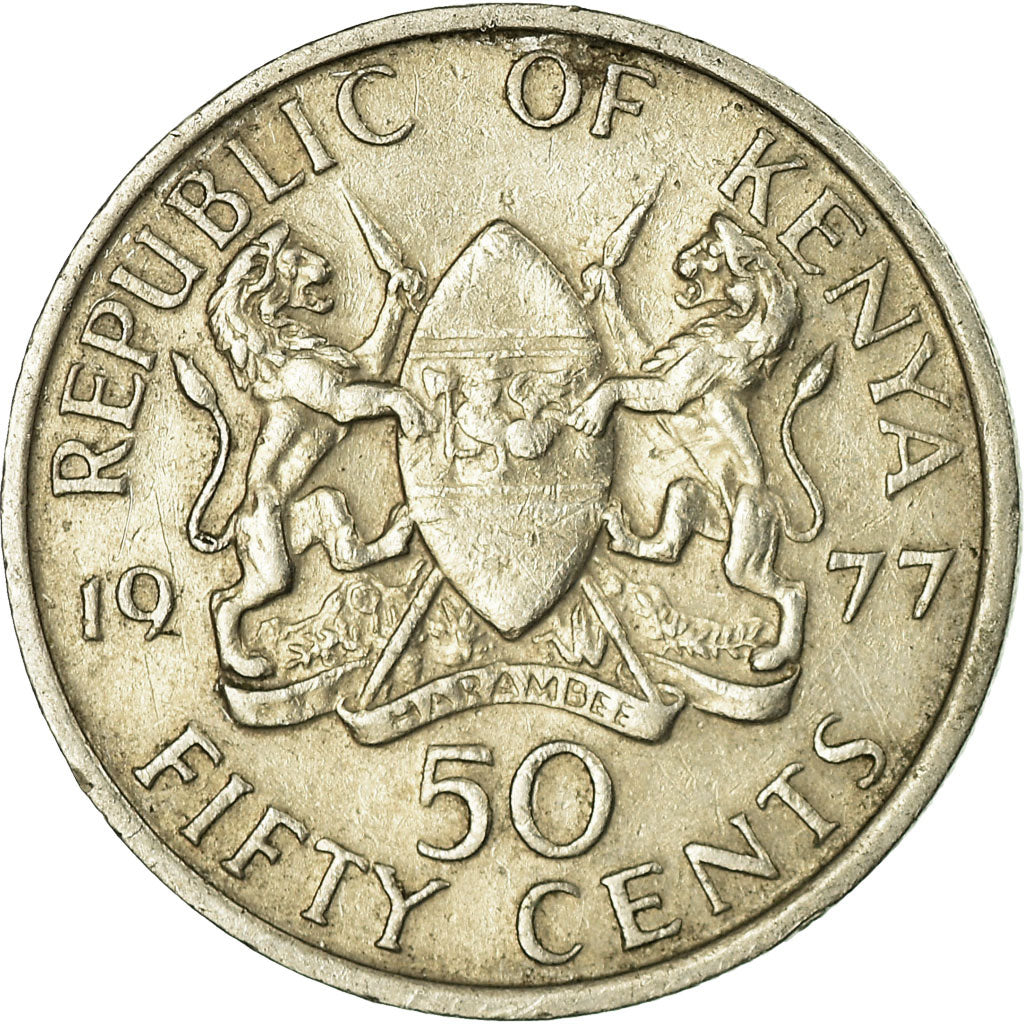 Münze, Kenya, 50 Cents, 1977, SS, Copper-nickel, KM:13