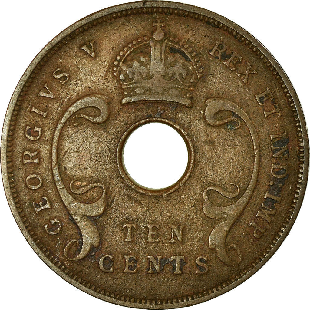 Moeda, ÁFRICA ORIENTAL, George V, 10 Cents, 1933, VF(30-35), Bronze, KM:19