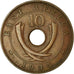 Coin, EAST AFRICA, George V, 10 Cents, 1935, EF(40-45), Bronze, KM:19