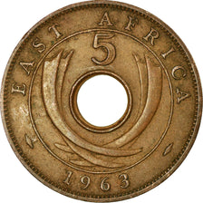 Coin, EAST AFRICA, Elizabeth II, 5 Cents, 1963, EF(40-45), Bronze, KM:37