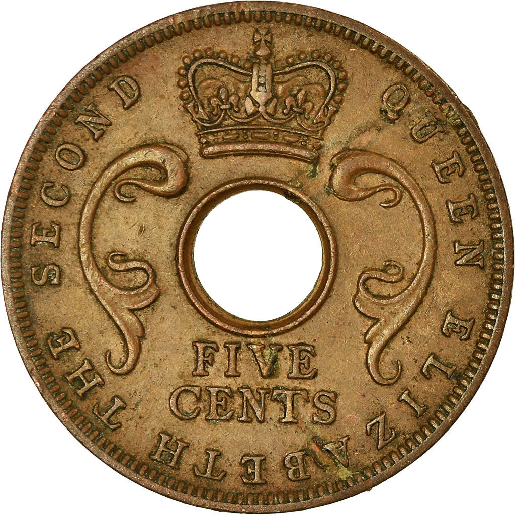Coin, EAST AFRICA, Elizabeth II, 5 Cents, 1963, EF(40-45), Bronze, KM:37