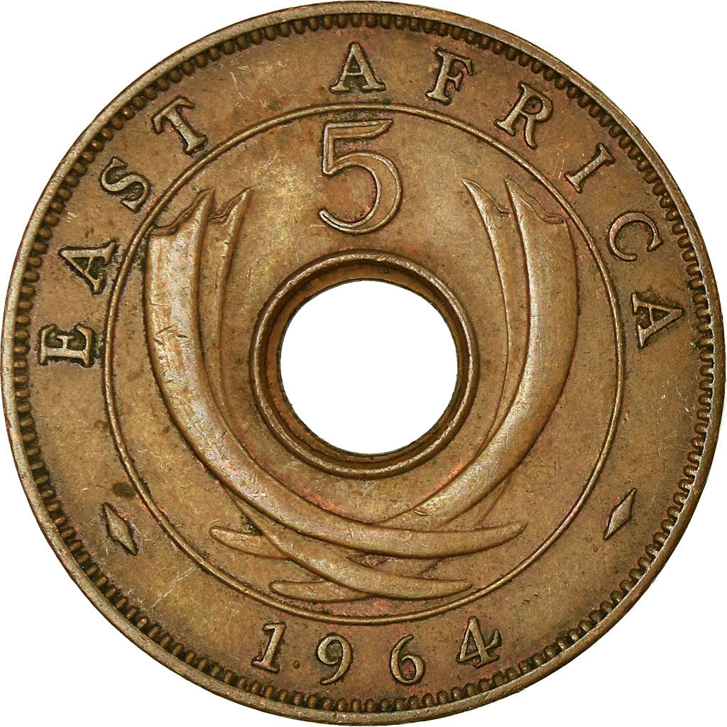 Coin, EAST AFRICA, 5 Cents, 1964, EF(40-45), Bronze, KM:39
