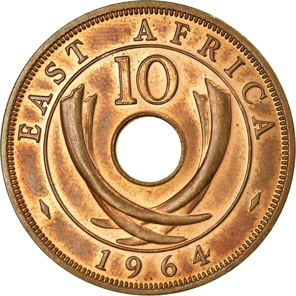 Coin, EAST AFRICA, 10 Cents, 1964, EF(40-45), Bronze, KM:40