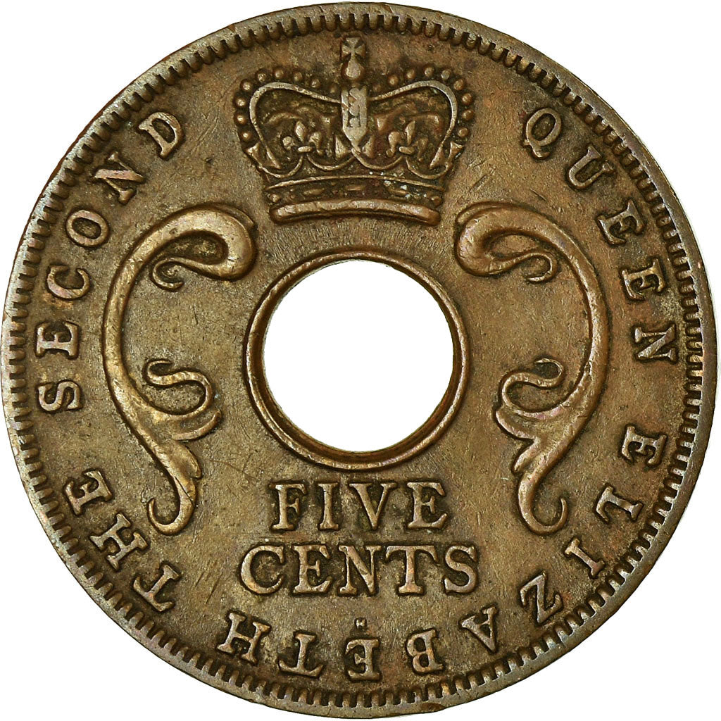 Moeda, ÁFRICA ORIENTAL, Elizabeth II, 5 Cents, 1955, VF(30-35), Bronze, KM:37