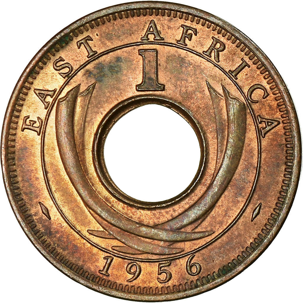 Coin, EAST AFRICA, Elizabeth II, Cent, 1956, EF(40-45), Bronze, KM:35