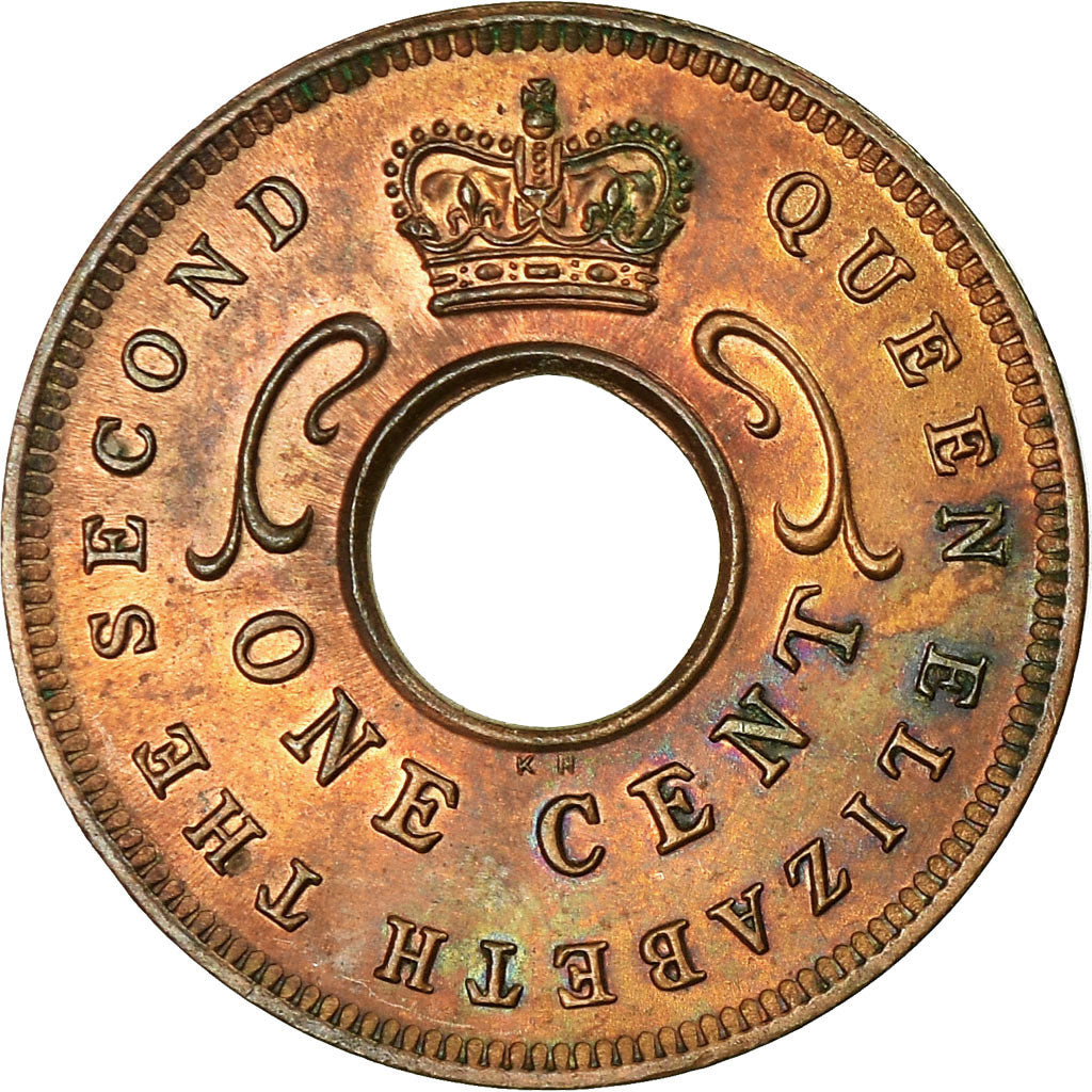Coin, EAST AFRICA, Elizabeth II, Cent, 1956, EF(40-45), Bronze, KM:35