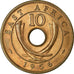 Moneda, ESTE DE ÁFRICA, Elizabeth II, 10 Cents, 1956, EBC, Bronce, KM:38